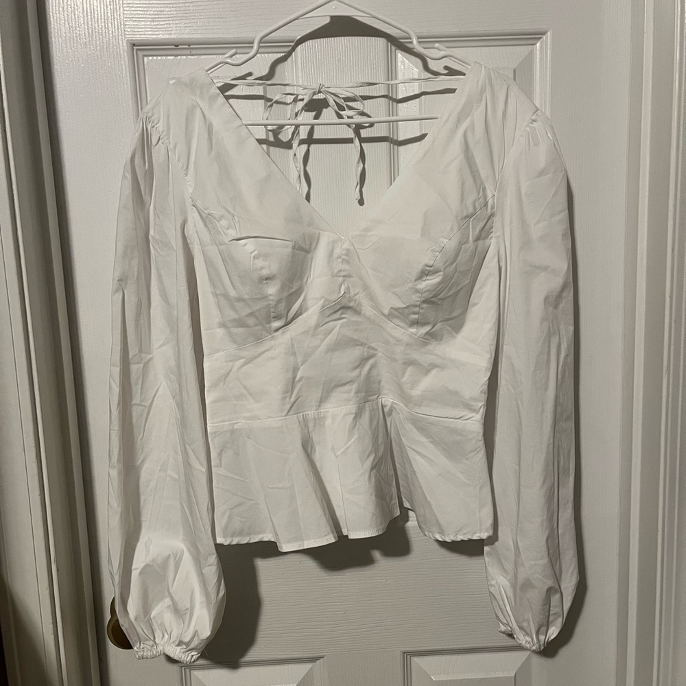 Guess White Long Sleeve Top